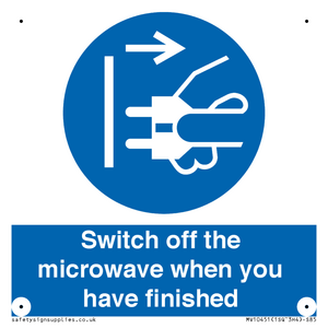 Switch off the microwave when you have finished